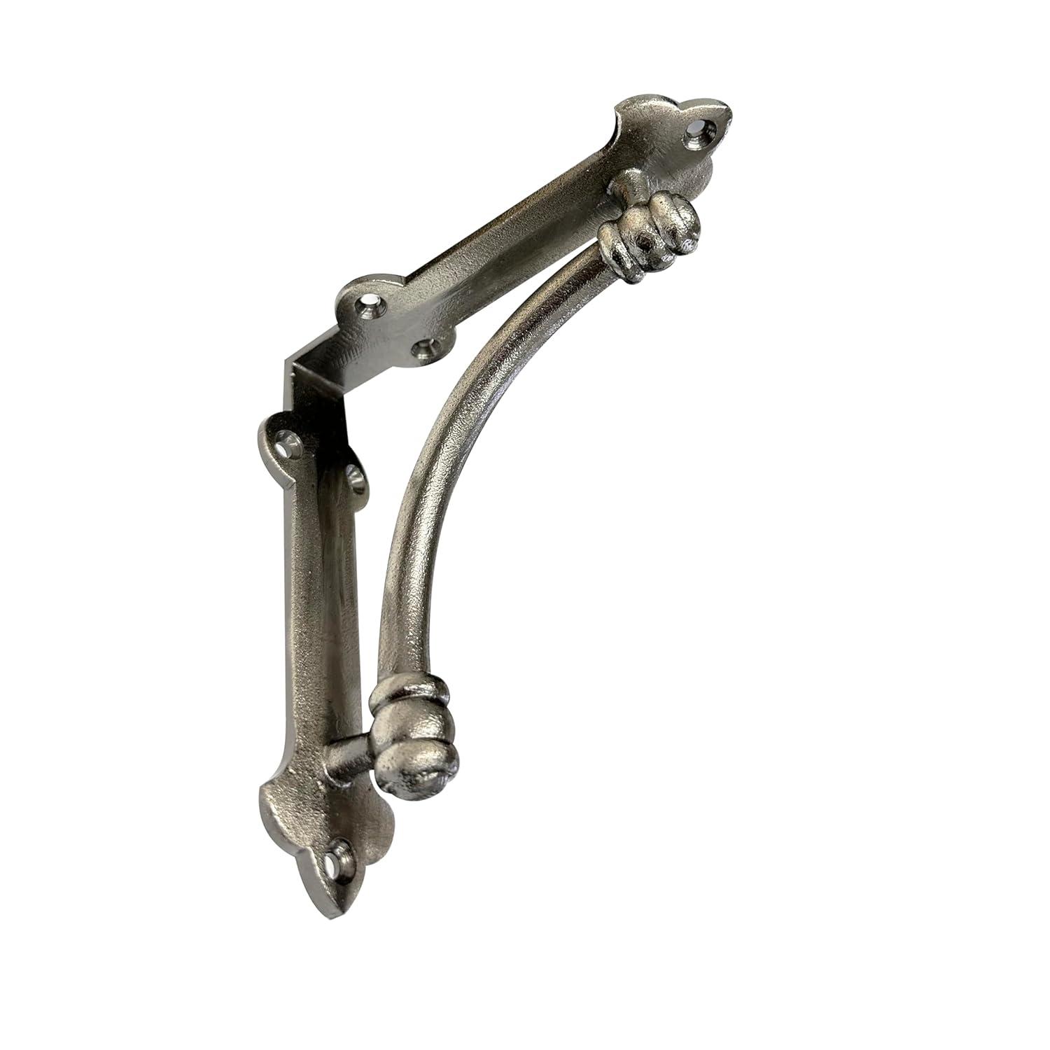 NACH Decorative Shelf Brackets, 4 Pack of 5.25 x 1.25 x 5.25 inch Antique Metal Cast Iron Shelf Brackets - Decorative Brackets for Mounting - Industrial Style Brackets