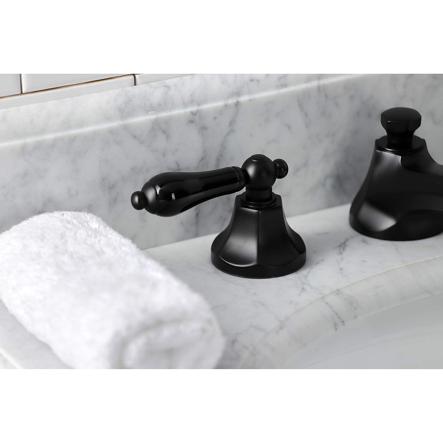 Kingston Brass Duchess Two-Handle 3-Hole Deck Mount Widespread Bathroom Faucet with Brass Pop-Up Drain