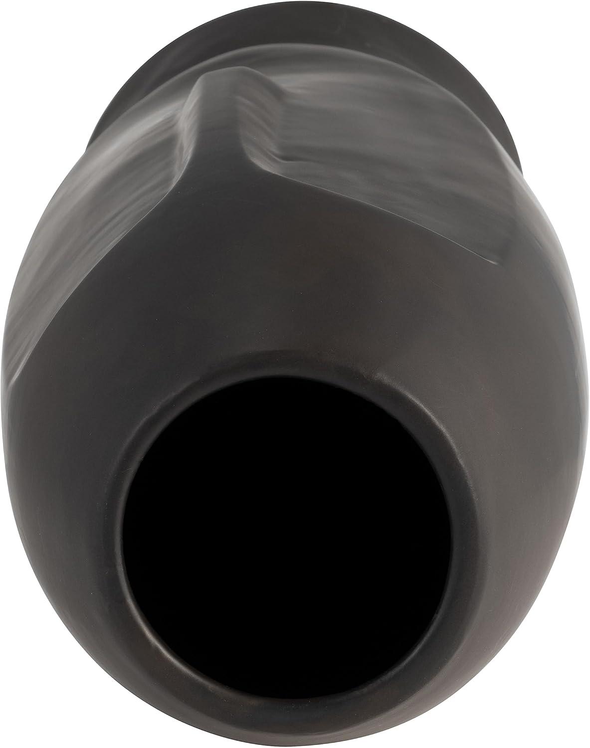 Sagebrook Home 14" Ceramic Face Vase - Ceramic Table Decor, Rustic Decorative Centerpiece For Home, Wedding, Office Decor - Black Vase Decor