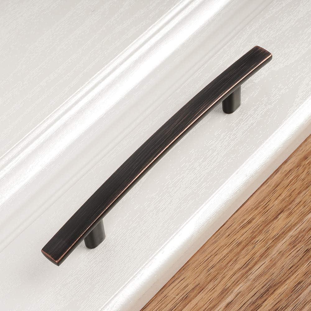 Oil Rubbed Bronze Curved Bar Cabinet Pulls with Mounting Hardware