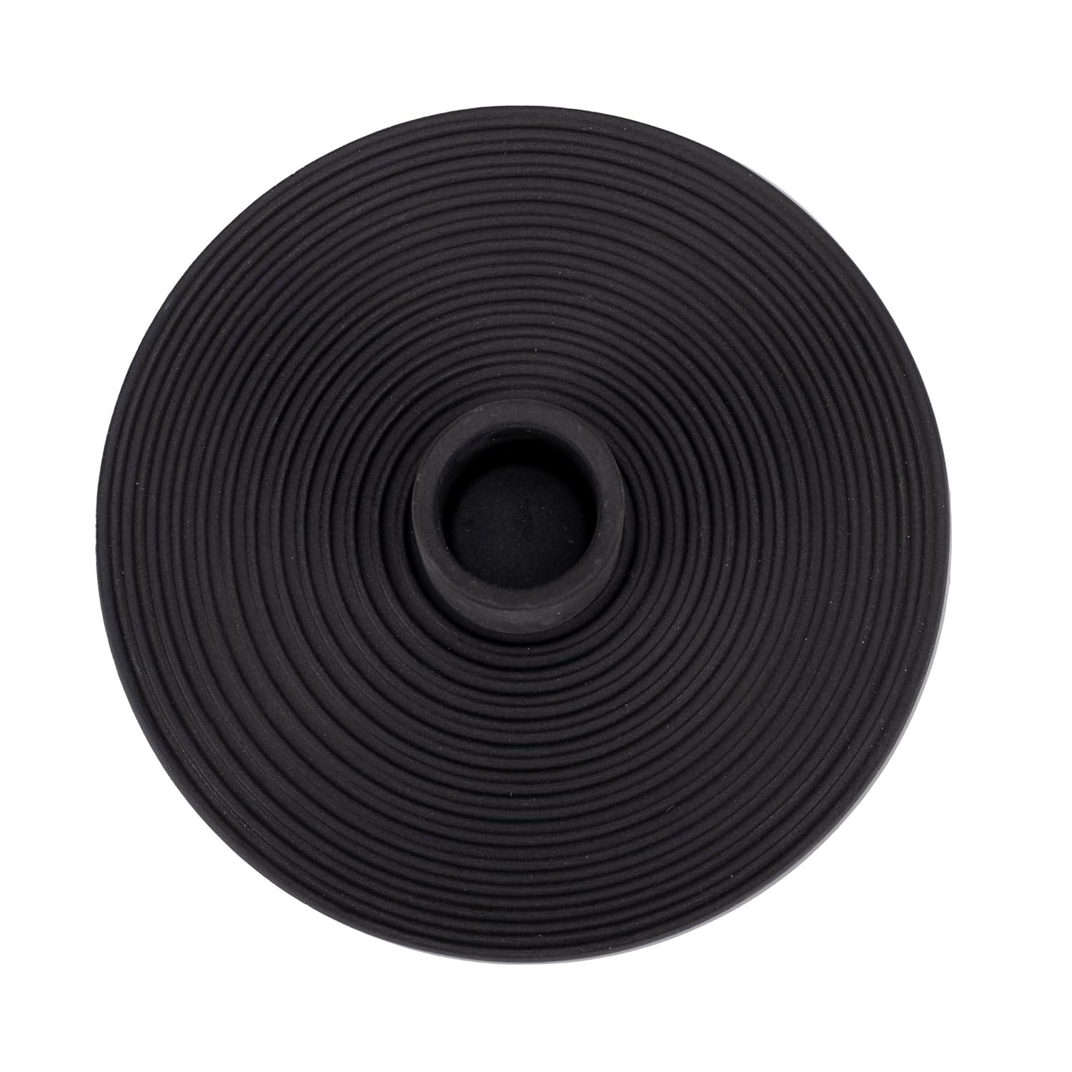 Elanze Designs Ribbed Ceramic , Mantle Decorations, Dining Table Centerpiece, Artisan, Candlestick Holder for Tapered Candles, Pack of 2, Black