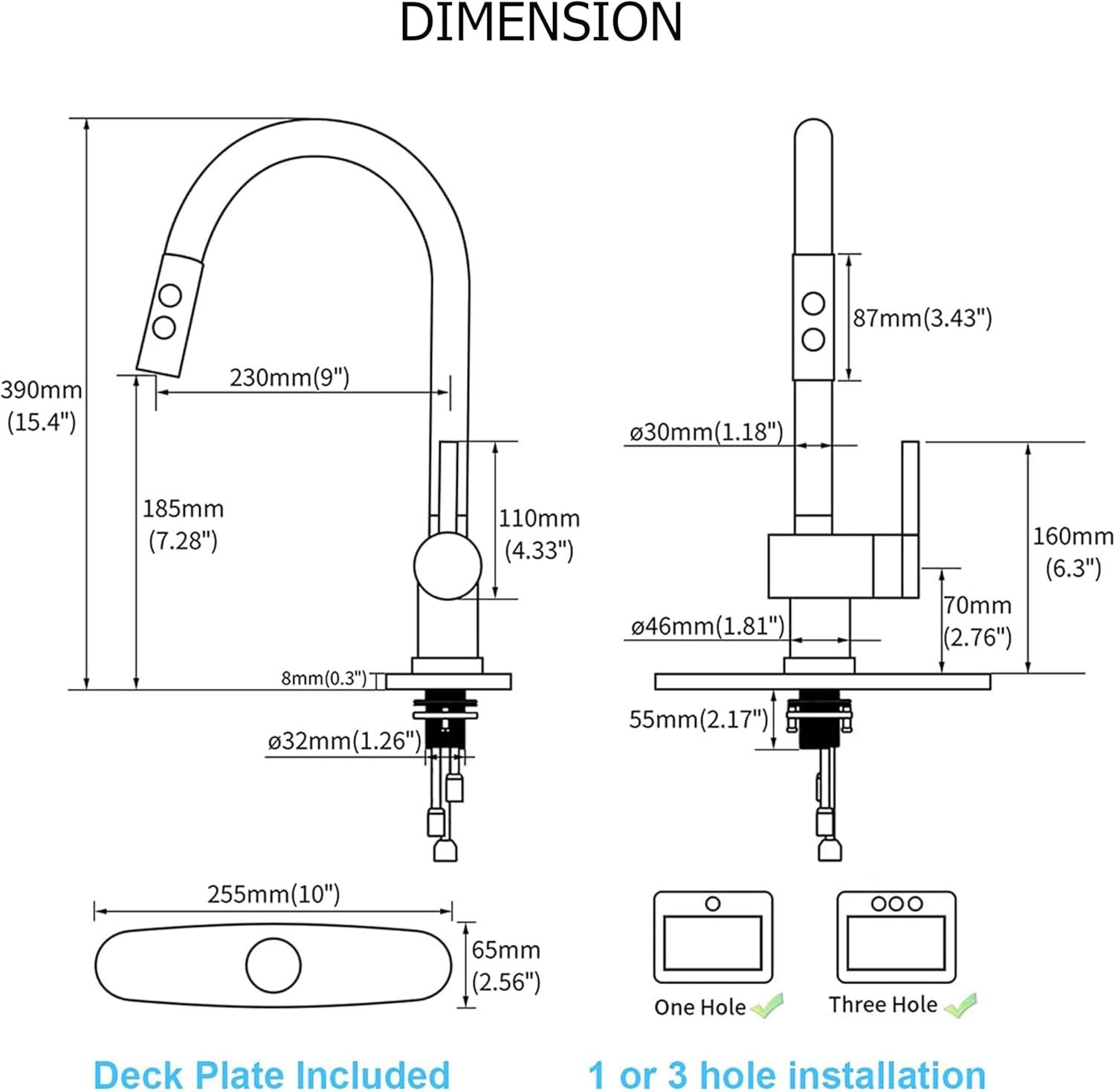 VIBRANTBATH Pull Out Kitchen Faucet