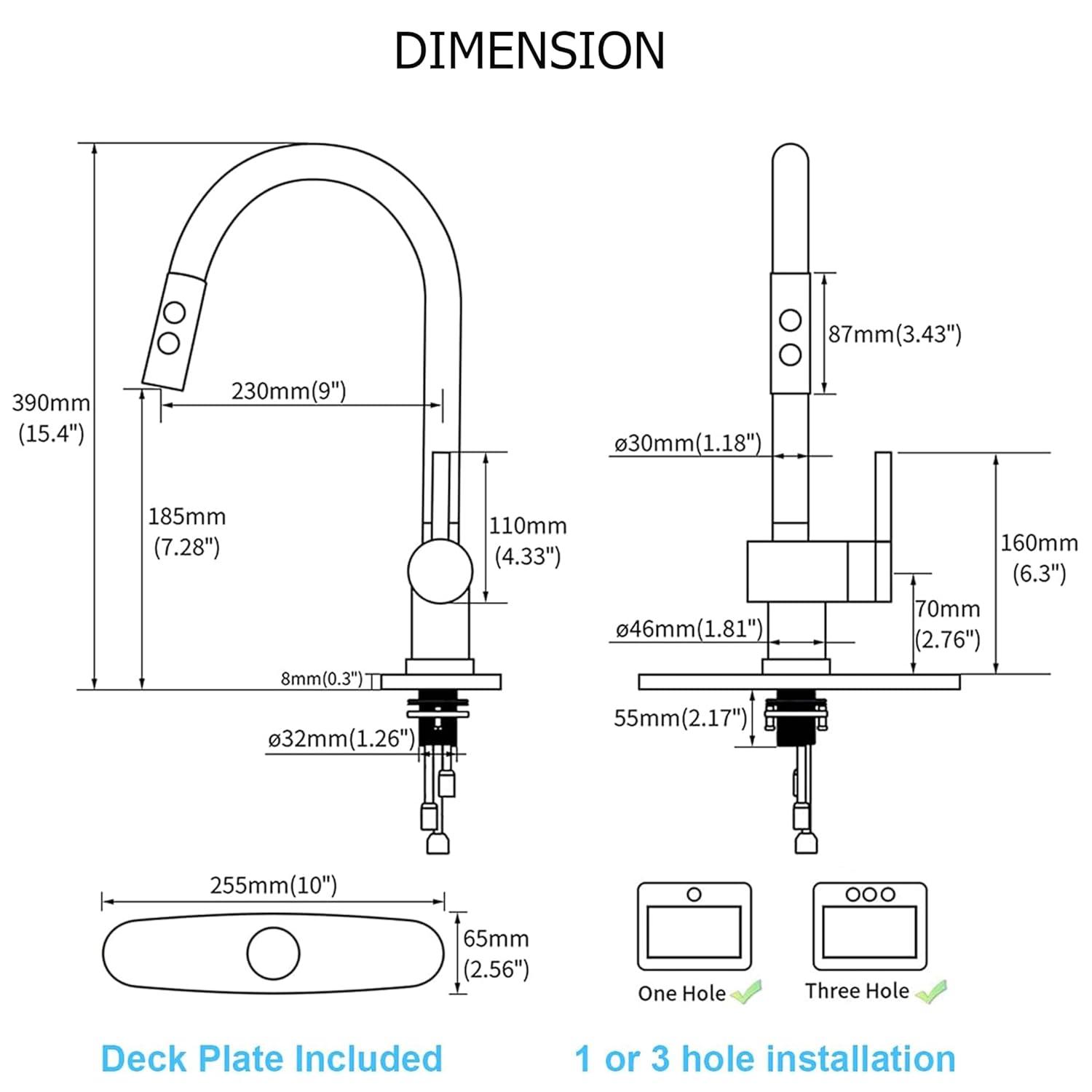 VIBRANTBATH Pull Out Kitchen Faucet