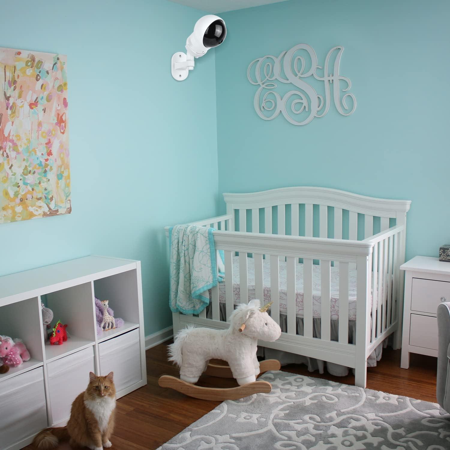 White Adjustable Baby Monitor Wall Mount for Eufy Spaceview