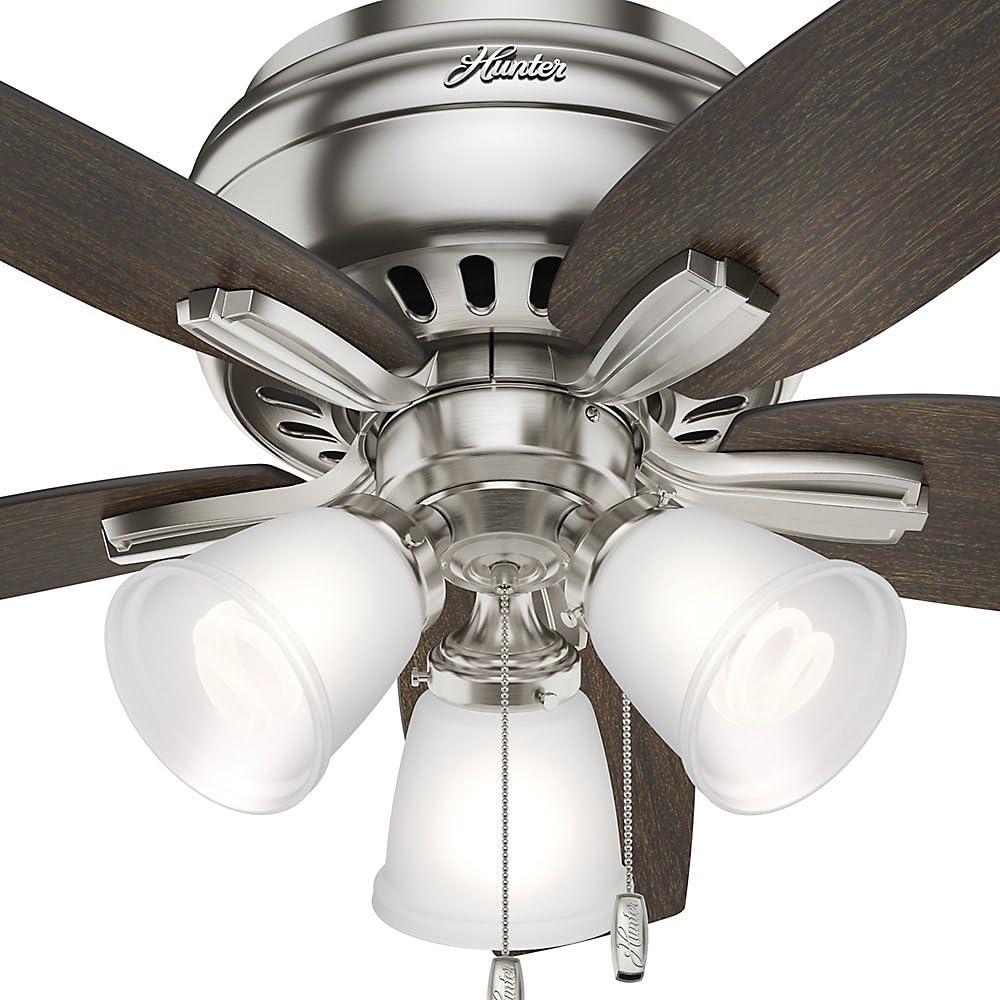 Hunter Fan Newsome 42" 5 - Blade Traditional Indoor Flush Mount Ceiling Fan with Lights and Pull Chains