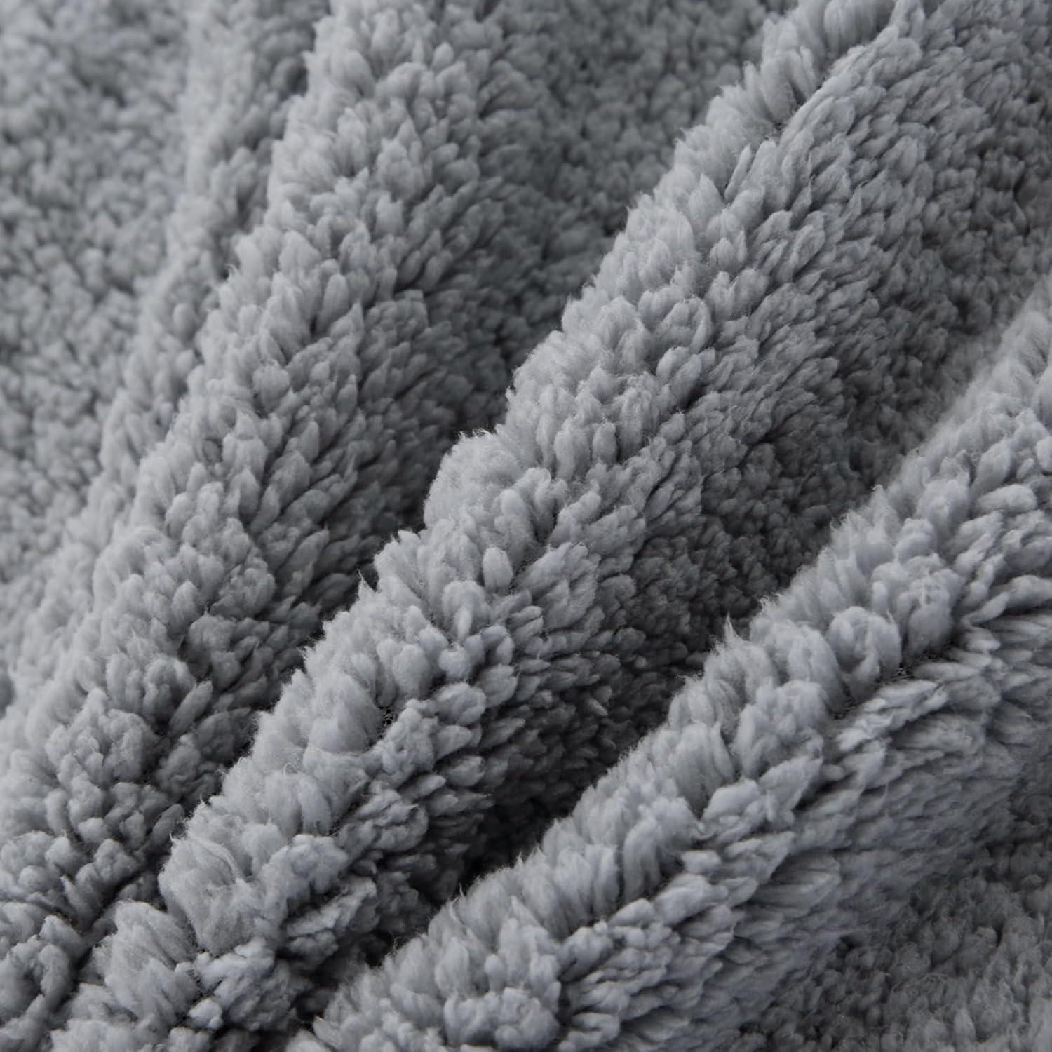 PU MEI Sherpa Throw Blanket for Couch Sofa 60”*80”- Fleece Tufted Fuzzy Soft Cozy Blanket for Bed, Thick Warm Blanket for All Seasons, (Dusty Blue, 60"*80")