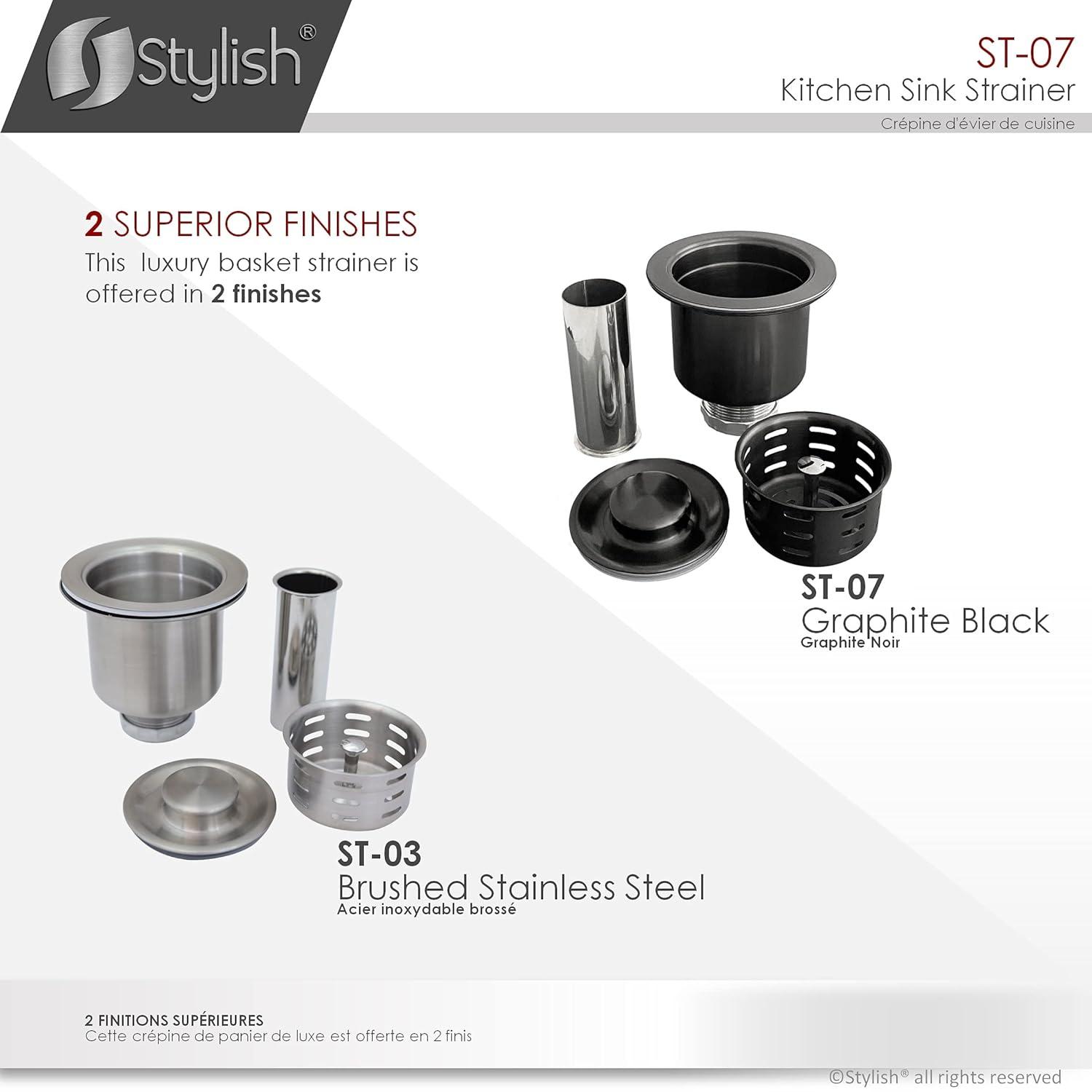 STYLISH 3.5 inch Kitchen Sink Deep Strainer with Removable Basket