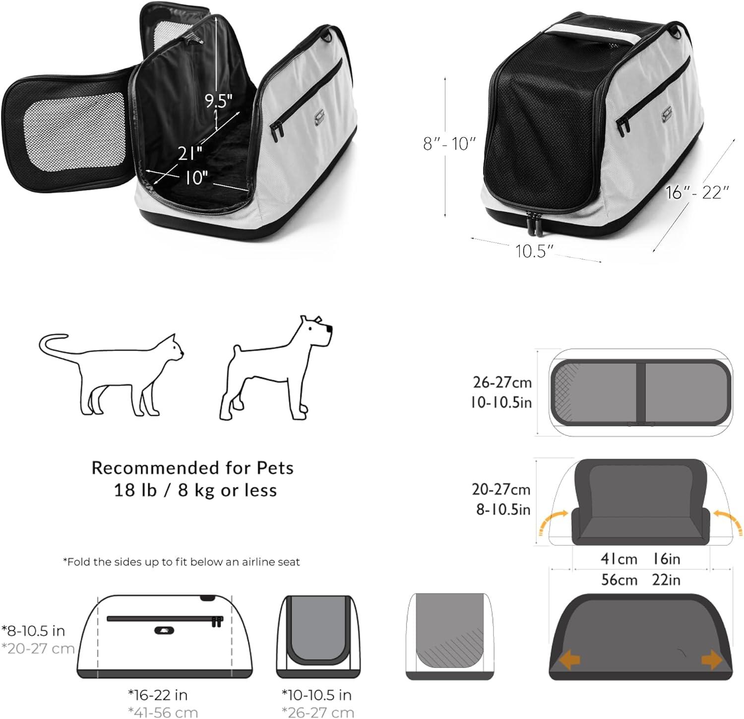 Sleepypod Ai-Sil In-Cabin Pet Carrier -Glacier Silver