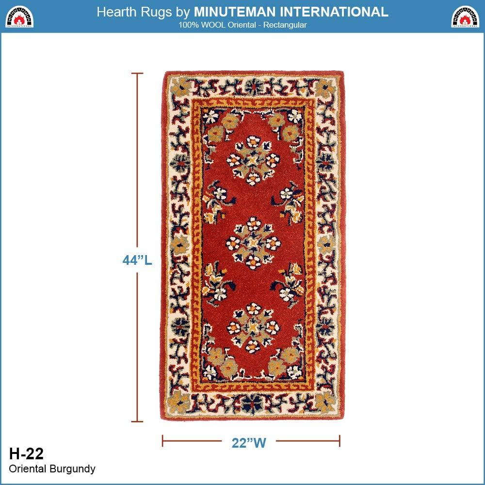 ACHLA Designs 44" Long Minuteman International Oriental Rectangular Hearth Rug: Wool, Fire-Resistant