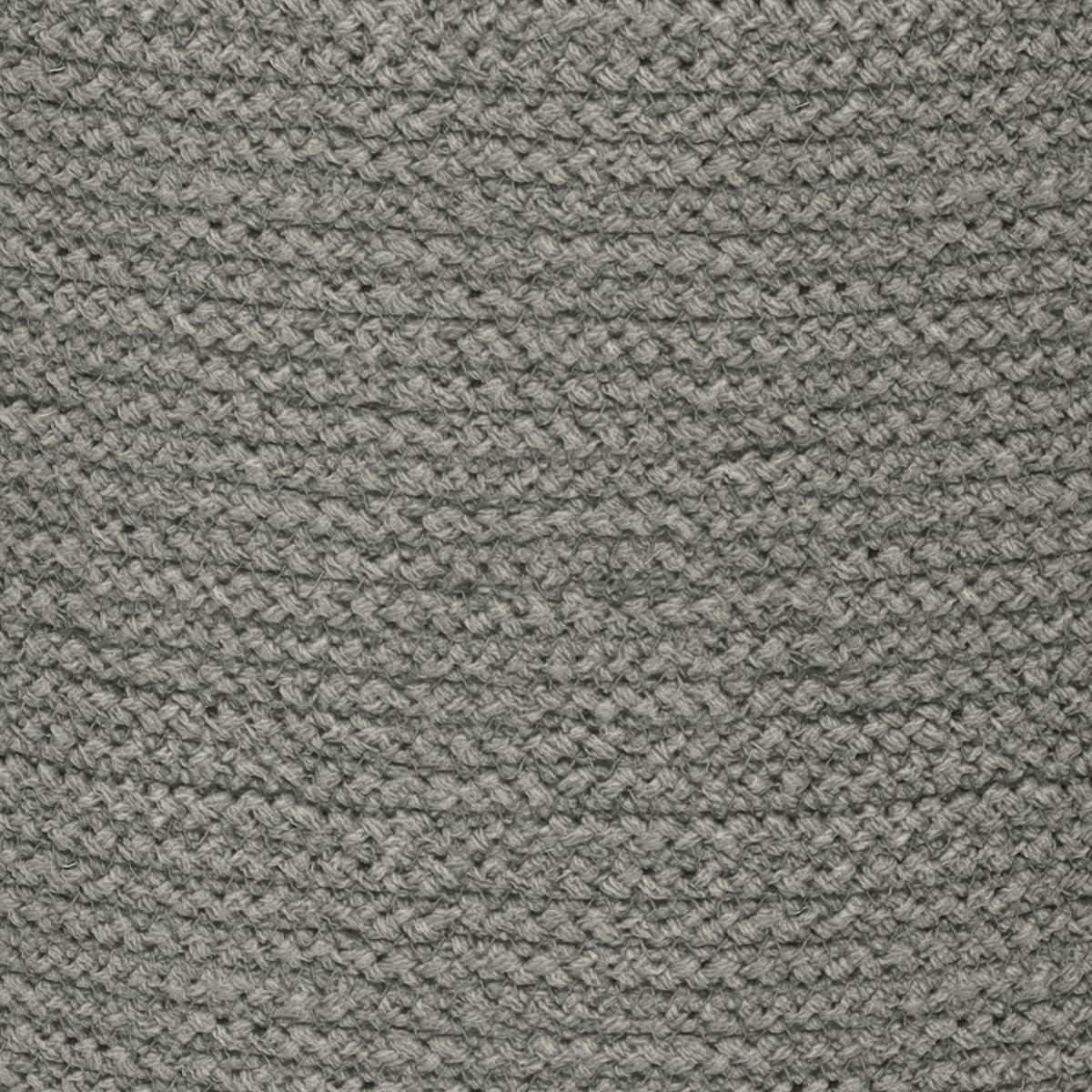 SIMPLIHOME Serena Contemporary Round Braided Pouf in Dove Grey Cotton for the Living Room, Bedroom and Kids Room