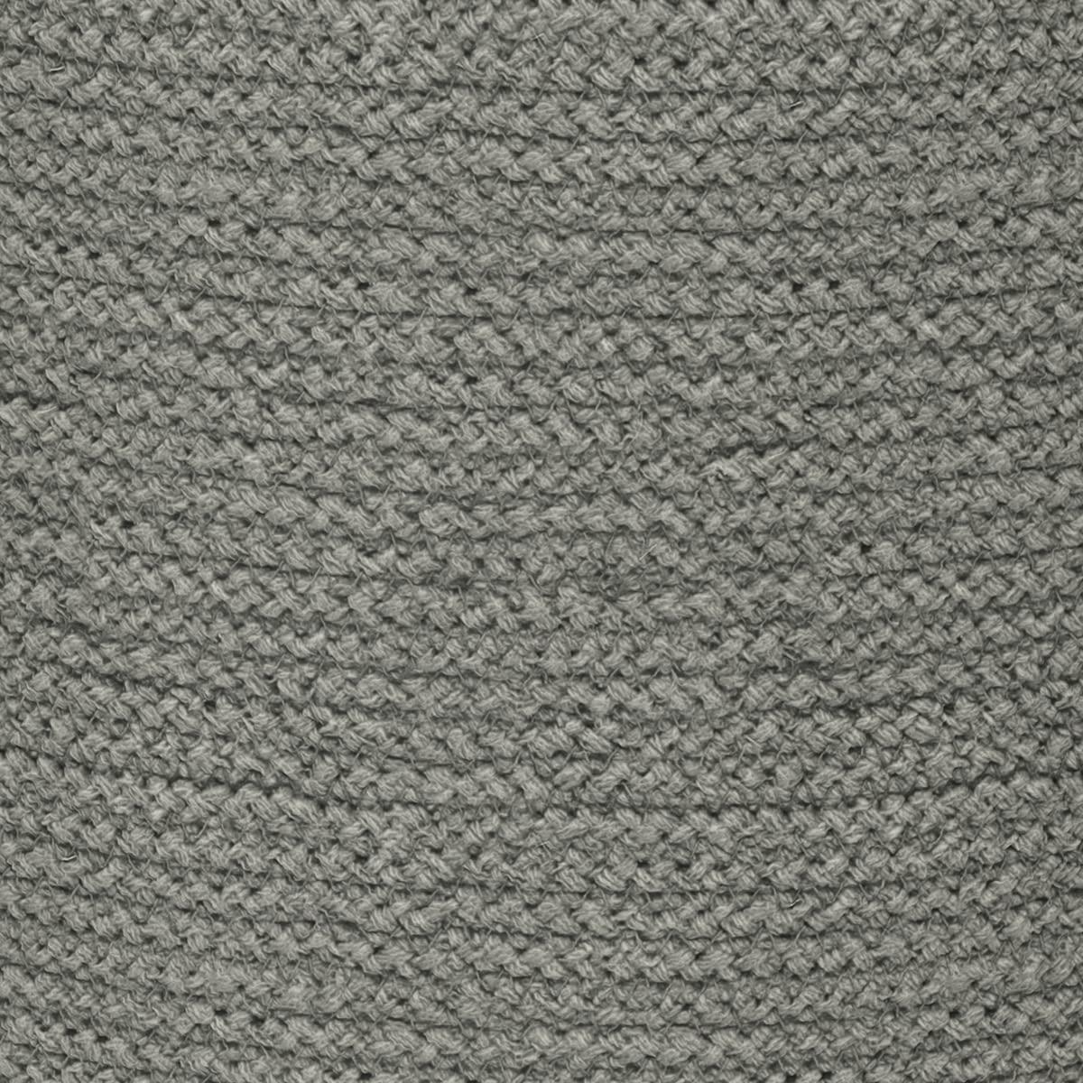 Serena 14 in. H Contemporary Round Braided Pouf In Dove Grey Hand Braided Cotton Jute