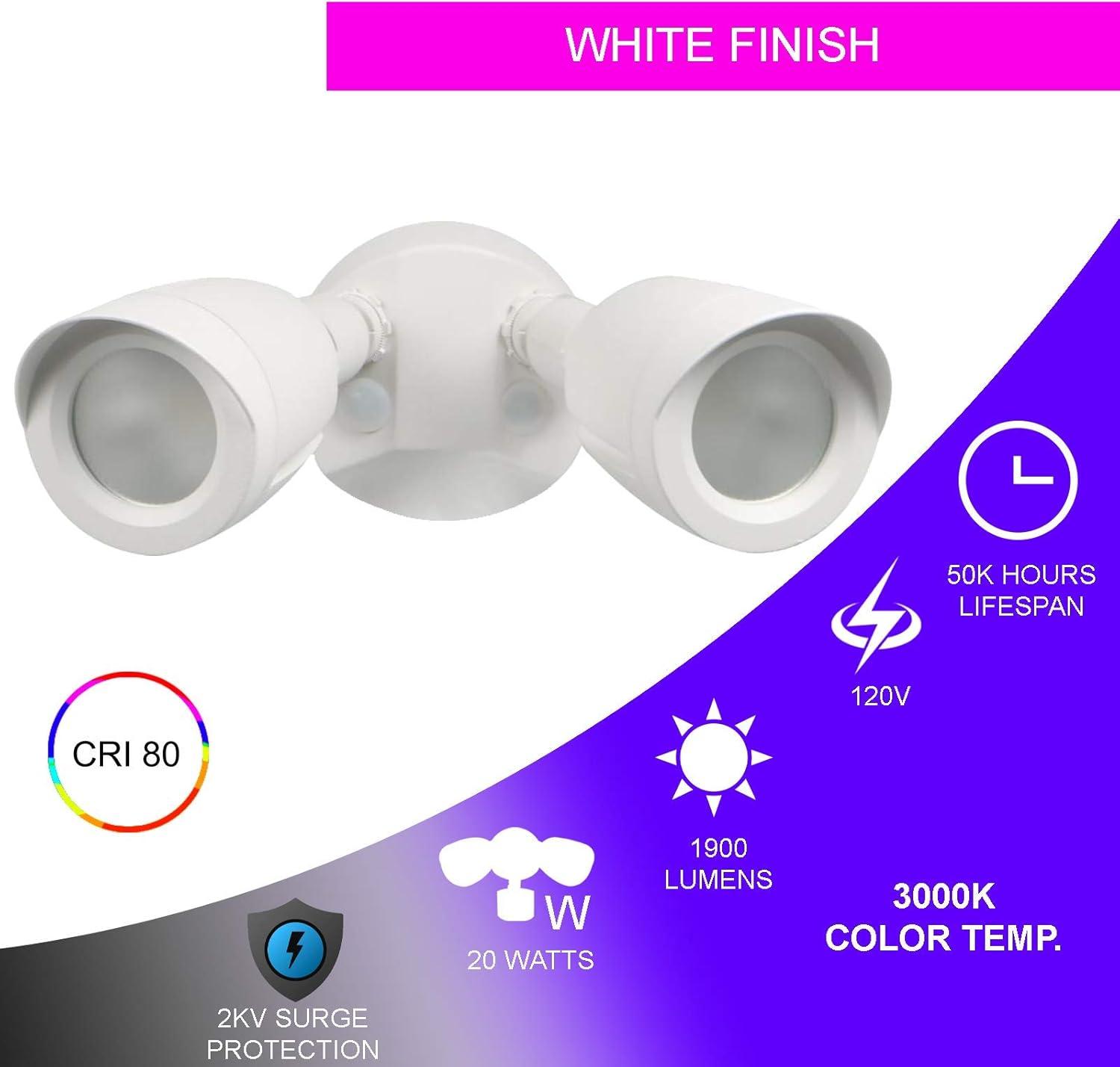 Nuvo 2 - Head LED Hardwired Outdoor Security Flood Light