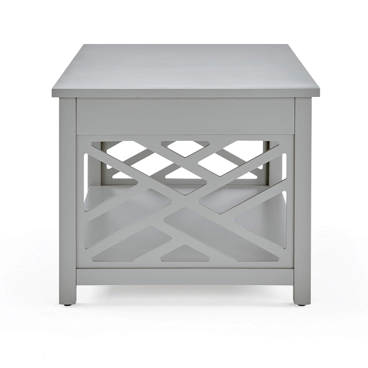Alaterre Furniture Coventry 36 in. Entryway/Console/Sofa Table 3-Piece Set with Coffee Table, End Table & Tray Shelf, Gray