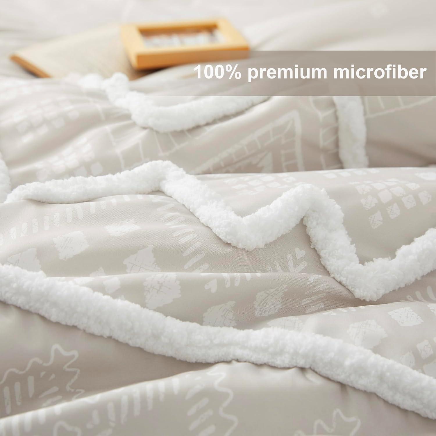 Oli Anderson Cream King Comforter Set Tufted Bedding Set King 3 Pieces, Boho Shabby Chic Comforter with 2 Pillowcases (Cream,King)