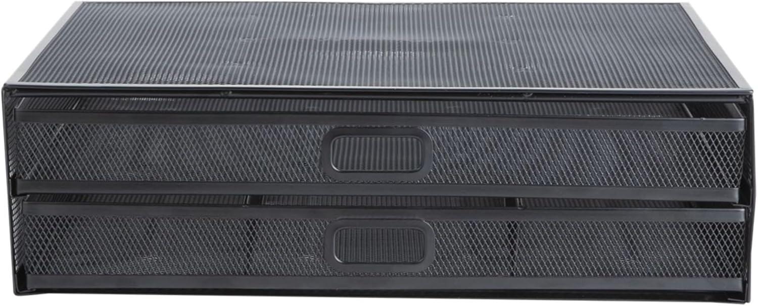 Monitor Stand, Ventilated Laptop Riser, Storage Drawer, Metal Mesh, 15.75"L x 11.75"W x 4.5"H