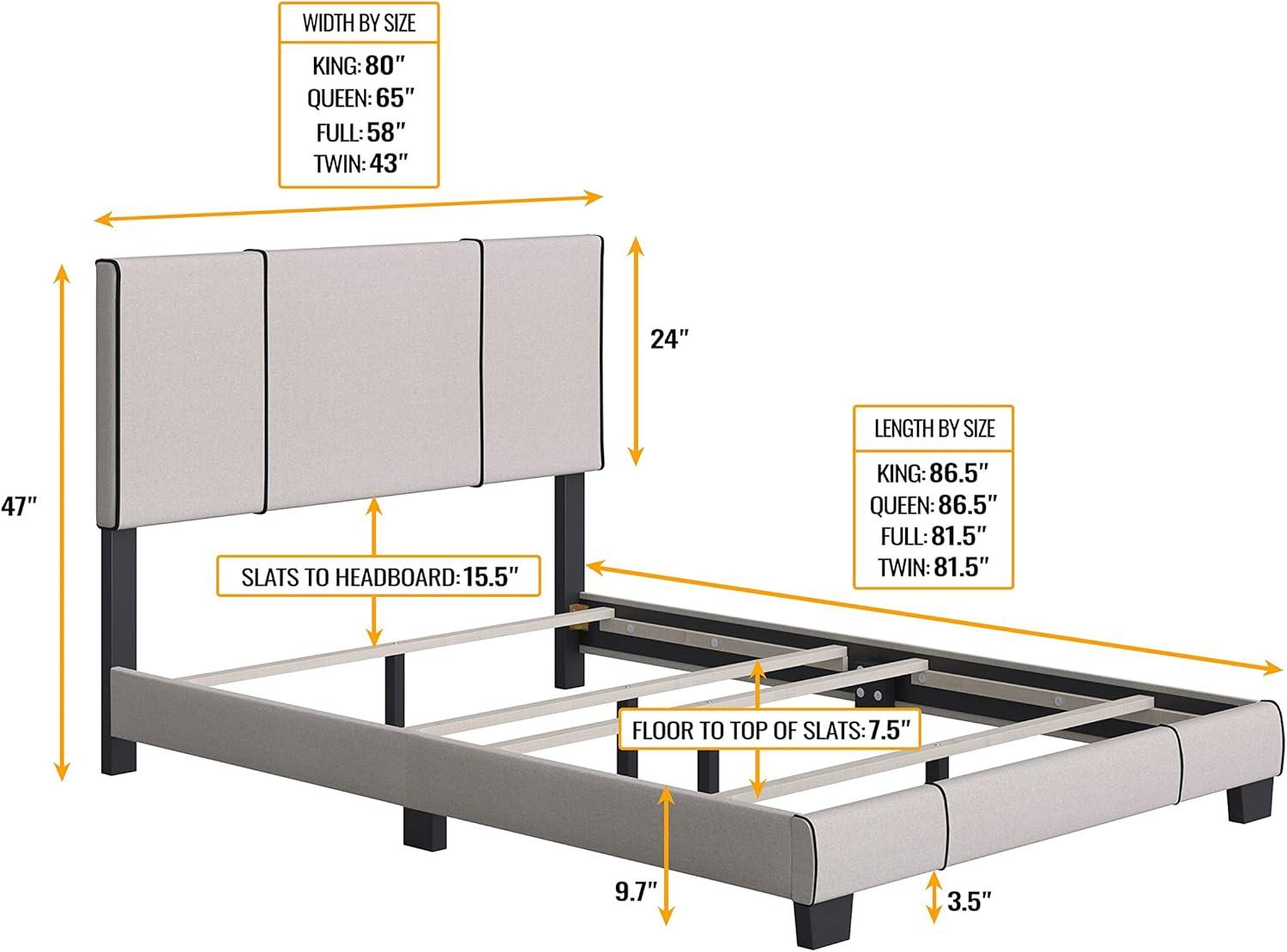 Boyd Sleep Lucena Upholstered Linen Platform Bed