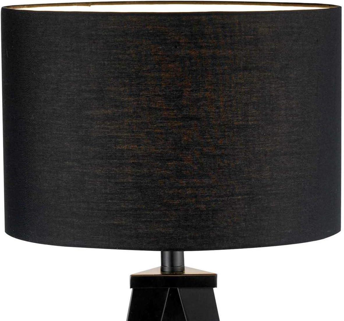 Adesso Director Table Lamp Black: Modern Cotton Shade, Metal Body, UL Listed, No Assembly Required