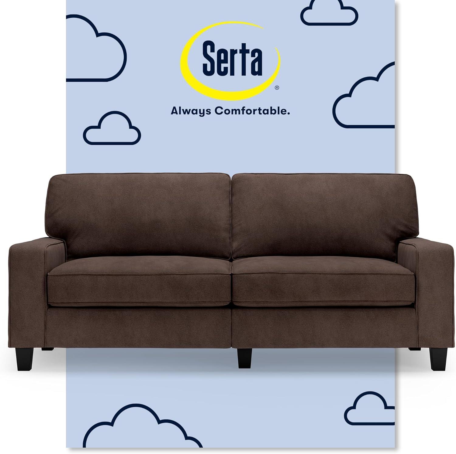 Serta Palisades 78" Track Arm Sofa, Easy Care Fabric, Soft Pillow Back, Pocket Coil Seat Cushions