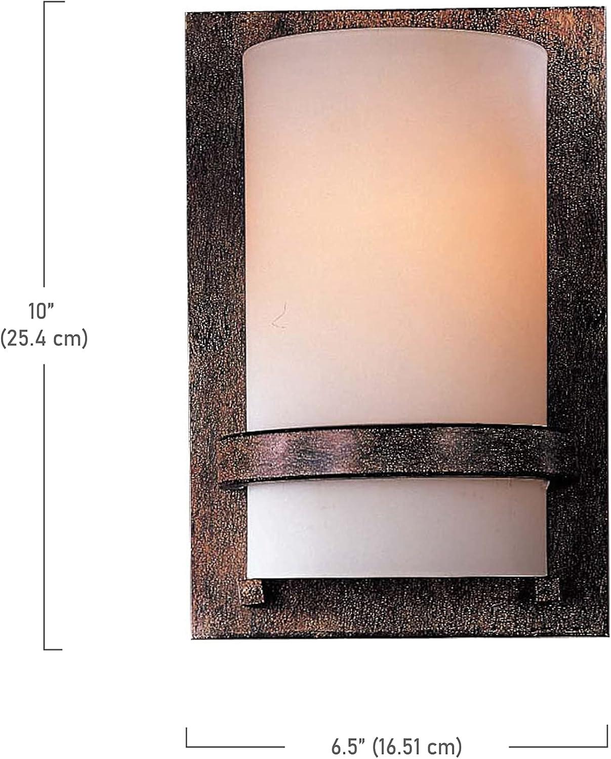 Minka Lavery Industrial Wall Light Sconce Iron Oxide Hardwired 6 3/4" Fixture Etched Opal Glass Shade for Bedroom Bathroom Vanity