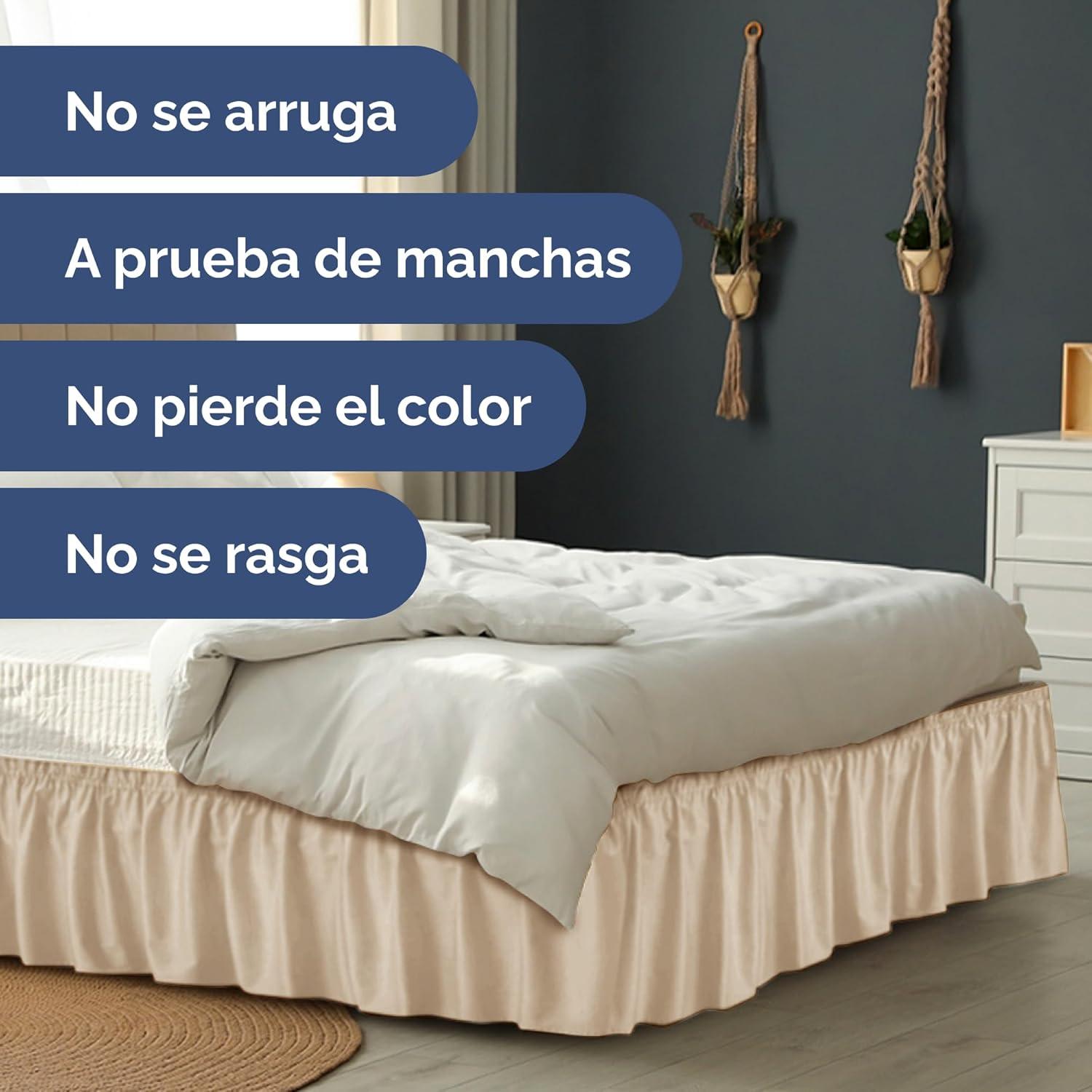 CGK Linens Ruffled Elastic Wrap Around Tailored Bed Skirt