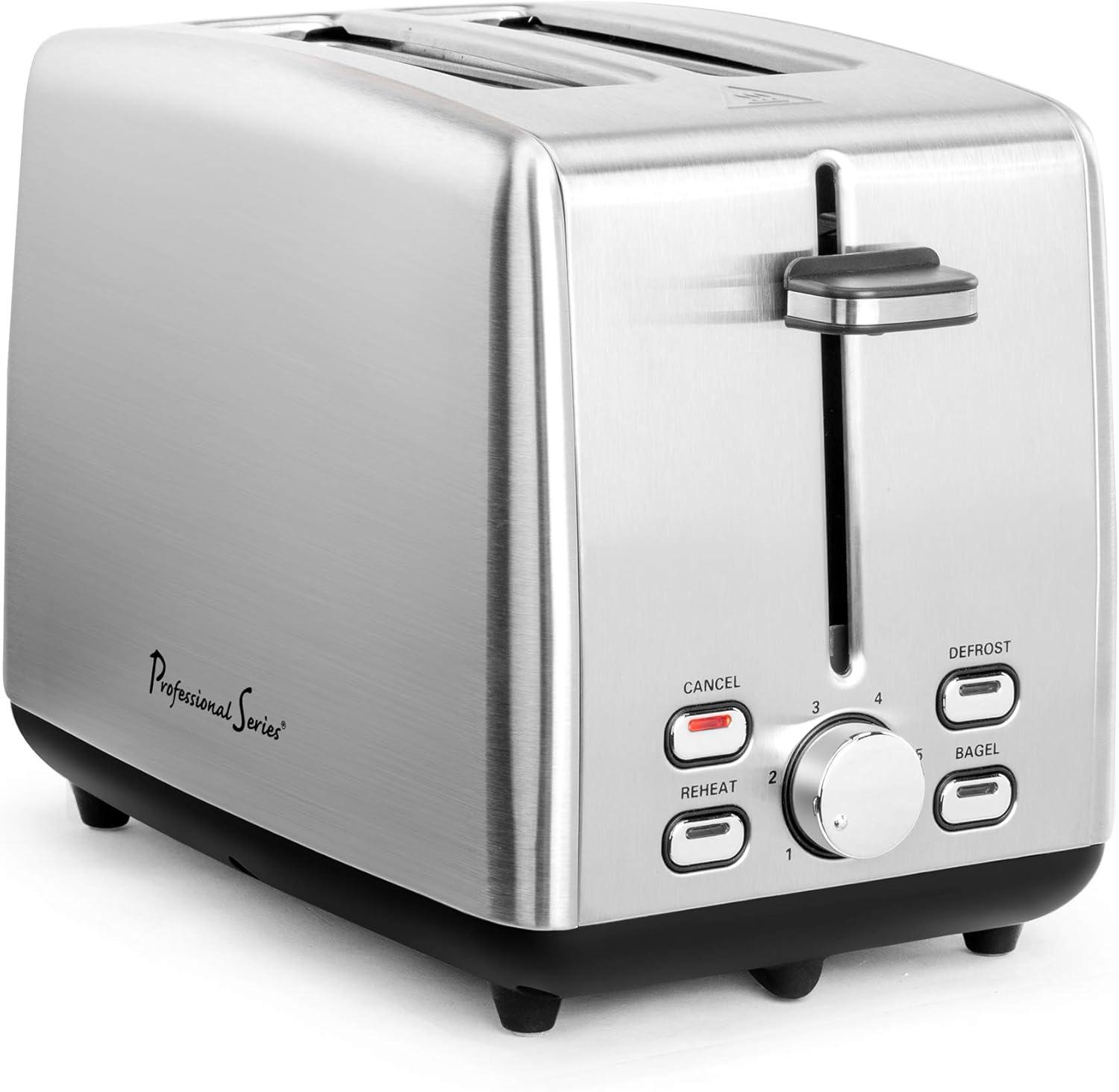 Continental Electric Professional Series 2 Slice Wide Slot Toaster Stainless