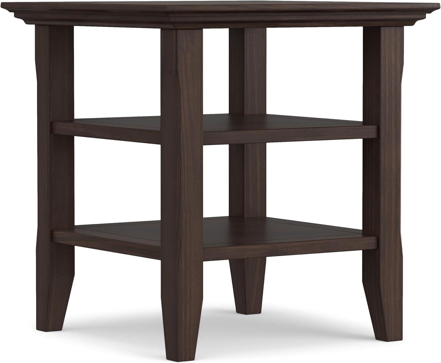 Acadian SOLID WOOD End Table in Warm Walnut Brown