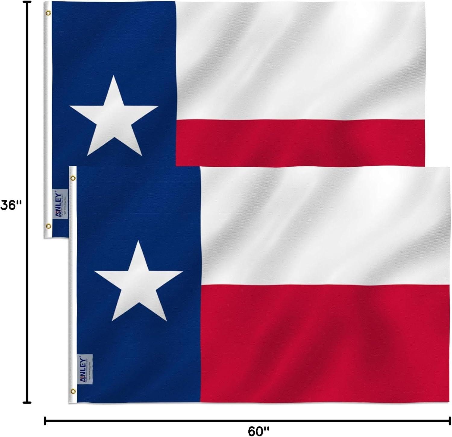 Texas State Flag 3x5 Ft Polyester with Brass Grommets