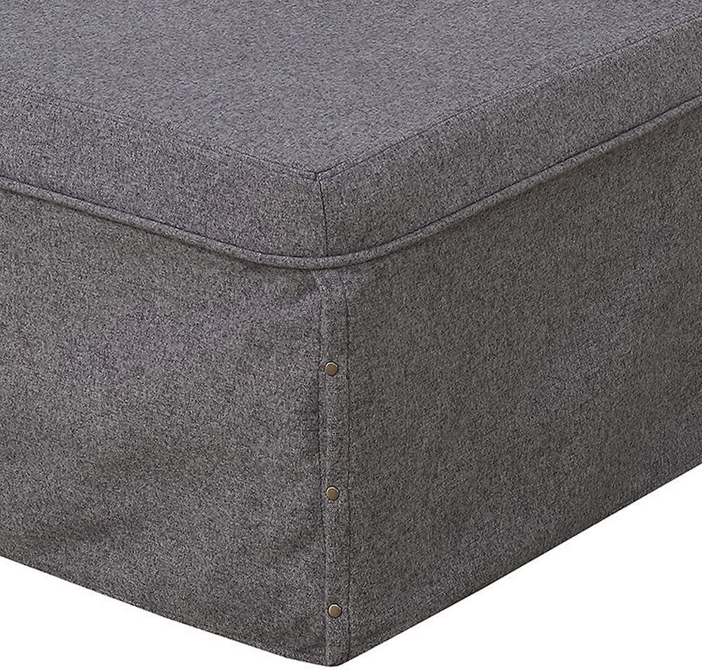 Gray Steel Folding Bed Ottoman with Storage