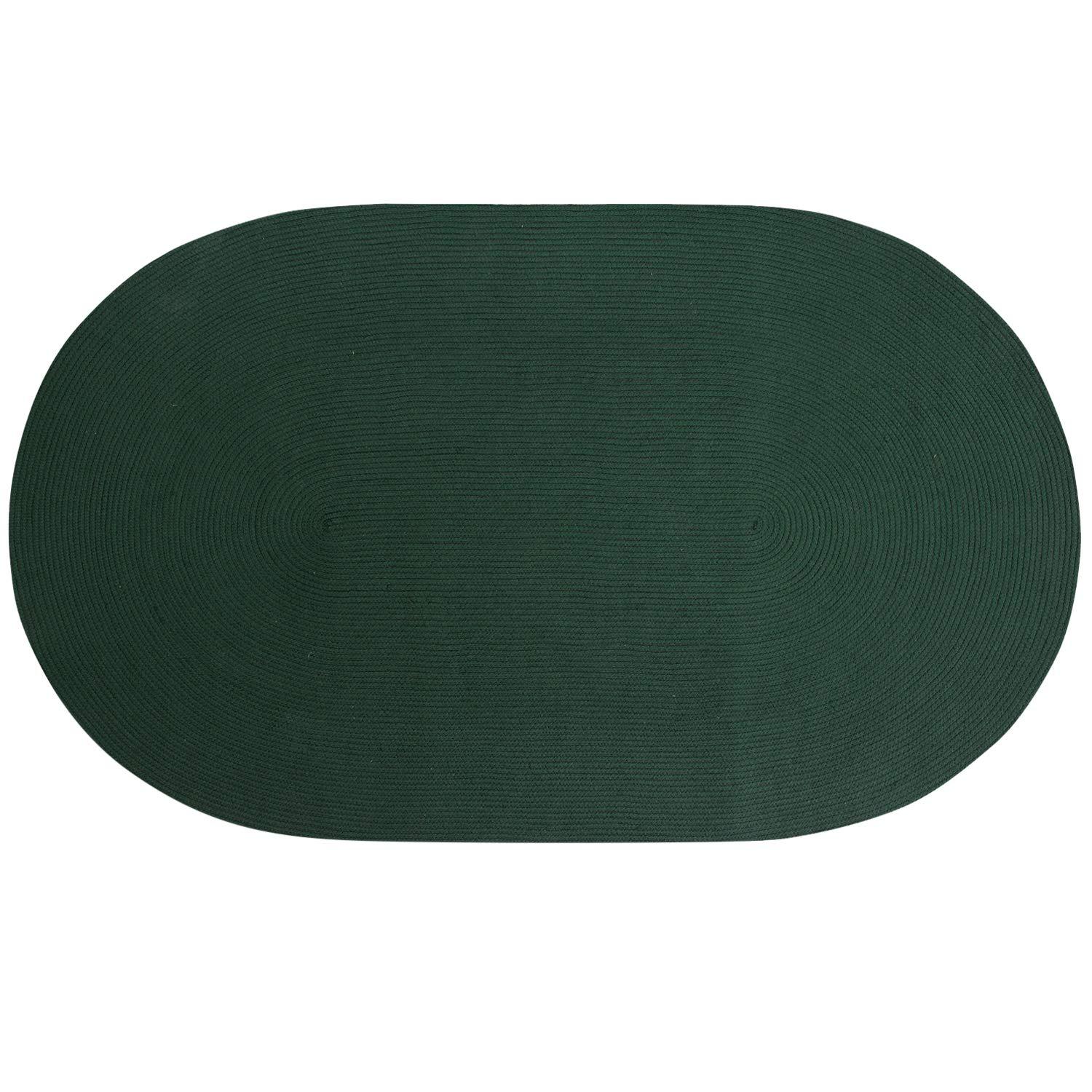 20" x 30" Alpine Collection Hunter Solid Reversible Indoor Area Utility Oval Rug - Better Trends