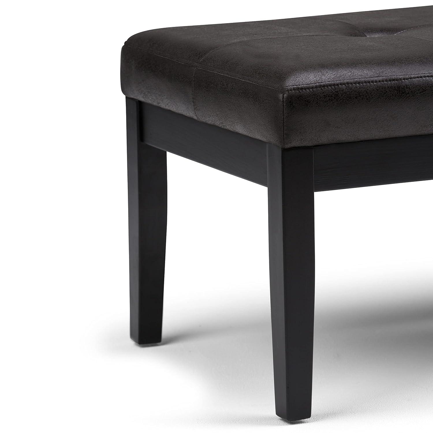 Simpli Home Lacey 41"W Tufted Ottoman Bench with Solid Wood Frame