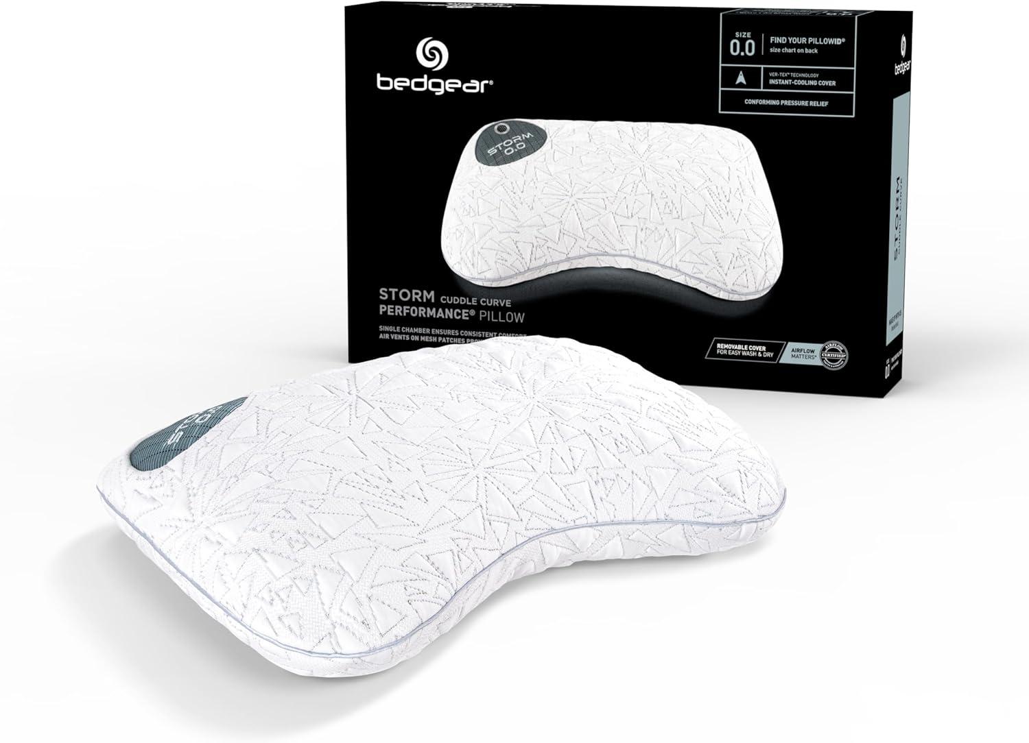 Bedgear Bedgear Storm Cuddle Curve Performance Cooling Pillow for Side Sleepers- Medium Firmness