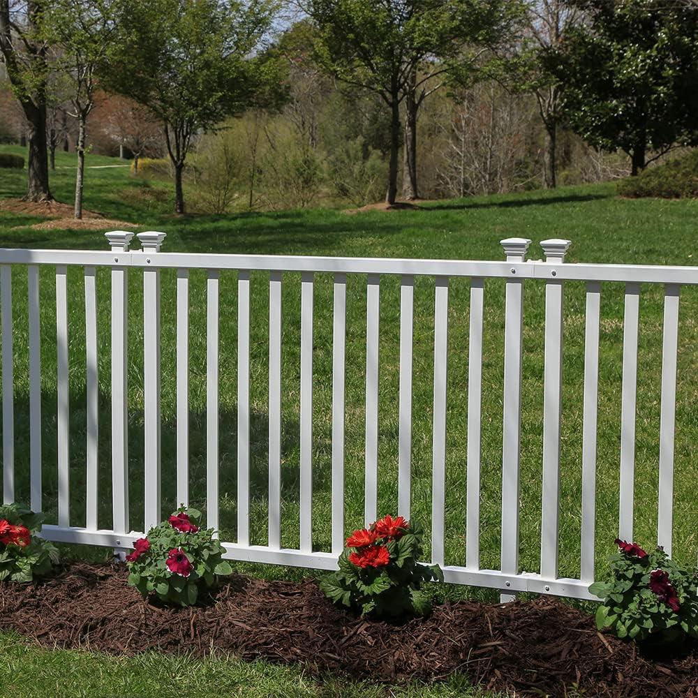 3ft H x 3.5ft W White Vinyl Picket Fence Panel Kit