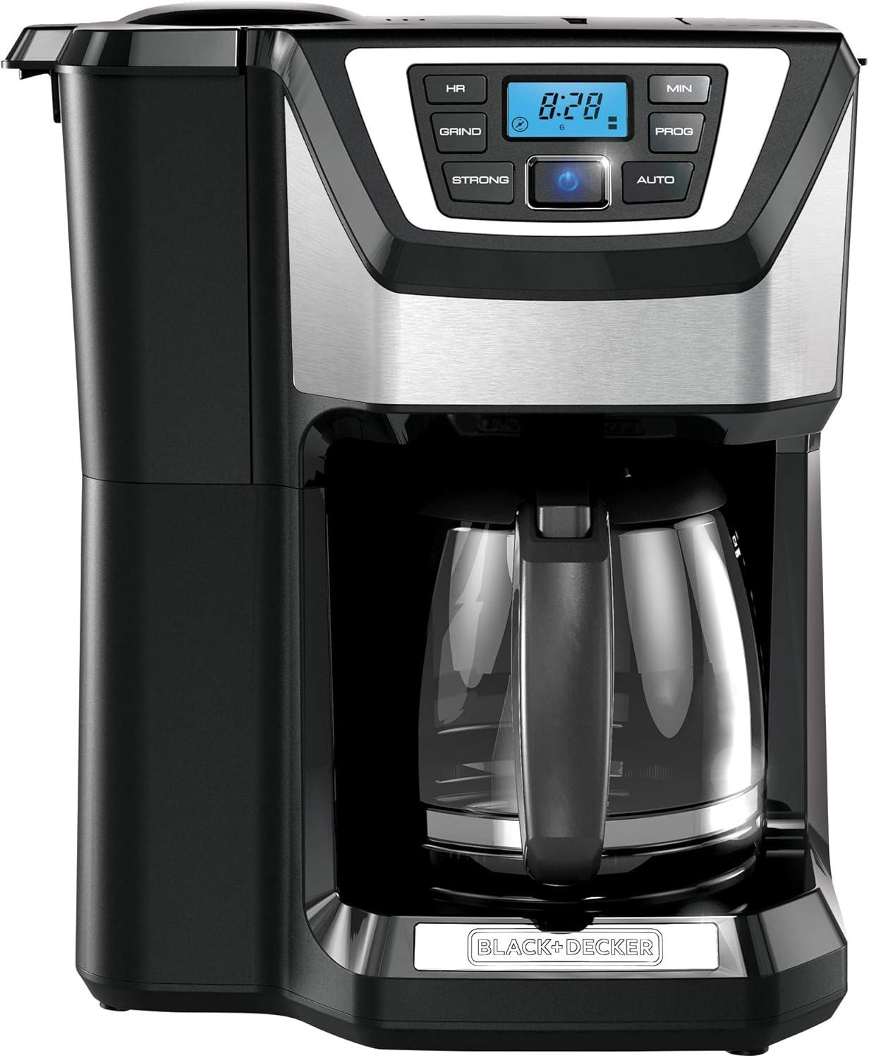 Black & Decker 12 Cup Mill and Brew Black & Stainless Steel Coffee Maker