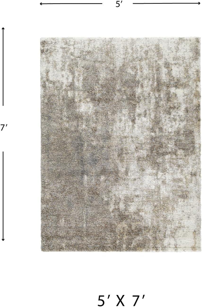 Signature Design by Ashley Pearidge Casual 7'11" x 10' Machine Woven Cloudy Abstract Pattern Large Area Rug, High Pile, Brown, Beige, Gray, & White