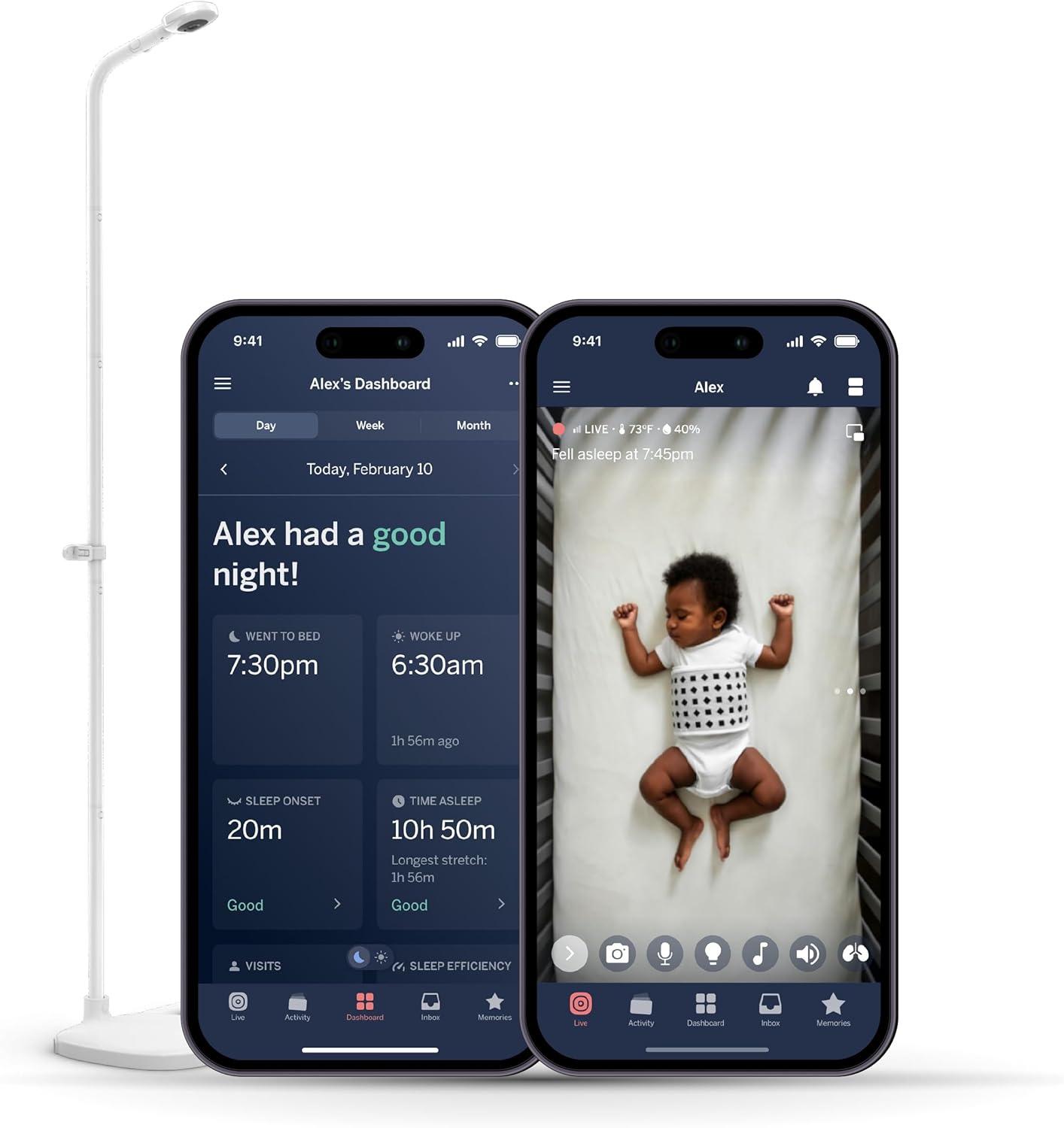 Nanit Pro Smart Baby Monitor & Floor Stand - White