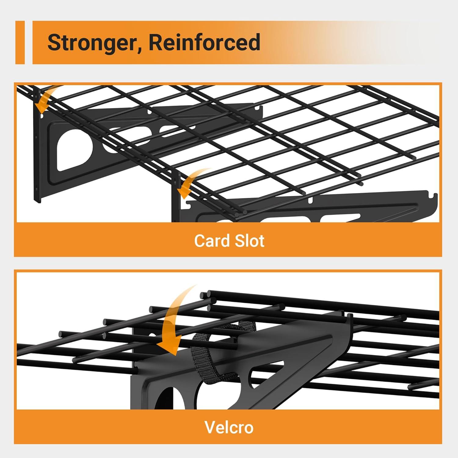 Garvee 2-Pack 1x6ft Garage Wall Shelving, Garage Storage Wall Garage Shelves for Wall Storage, 600lbs Load Capacity, 12-inch-by-72-inch
