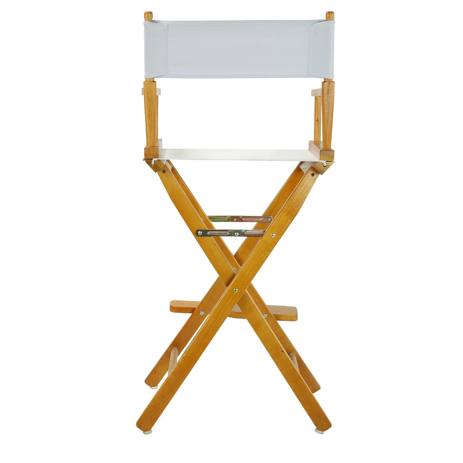 "30" Director's Chair Honey Oak Frame-White Canvas"