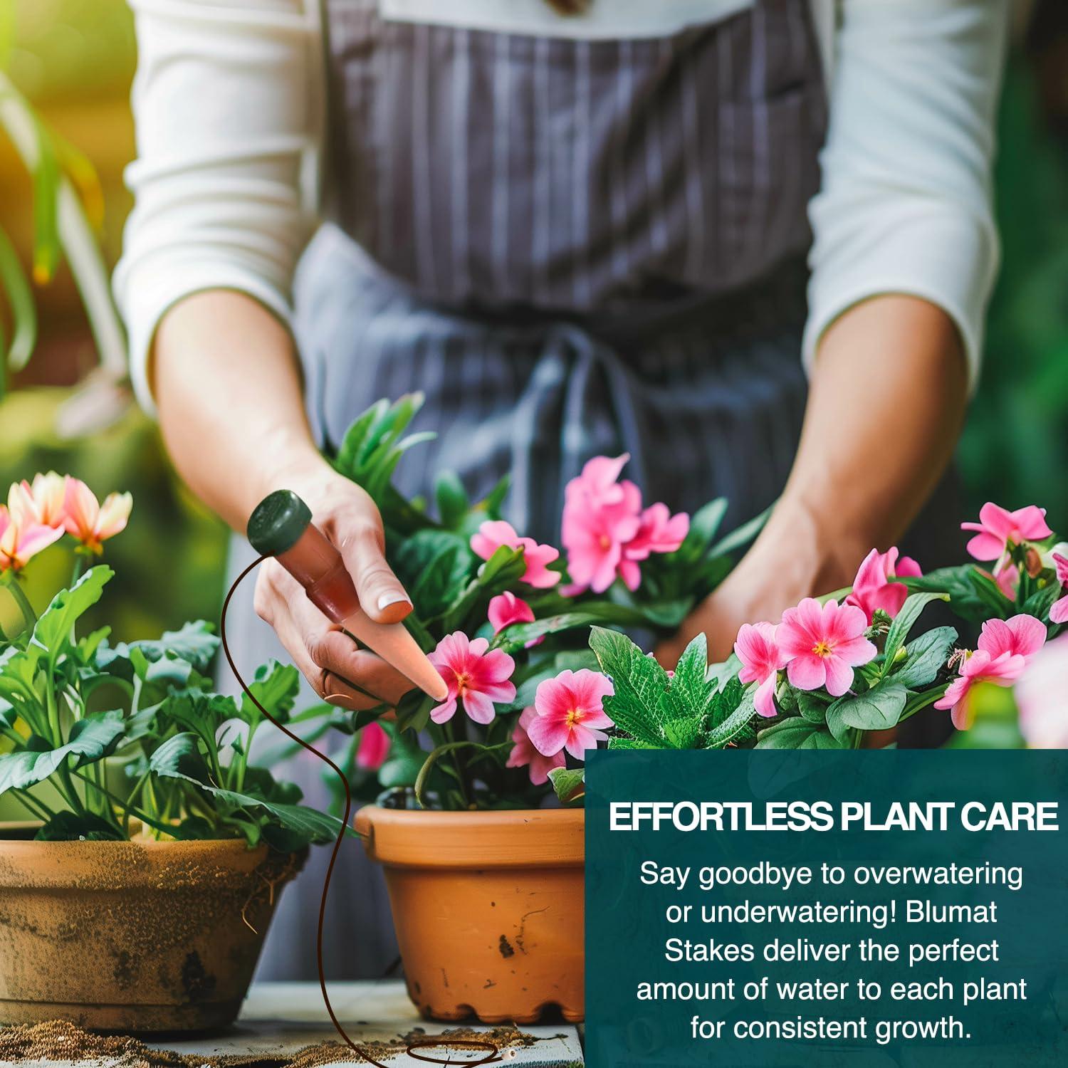 Blumat Classic Plant Watering Stakes | for Everyday Home or Vacation Use | Indoor or Outdoor Water Spikes for Plants | Automatic Drip Irrigation (3 Pack)