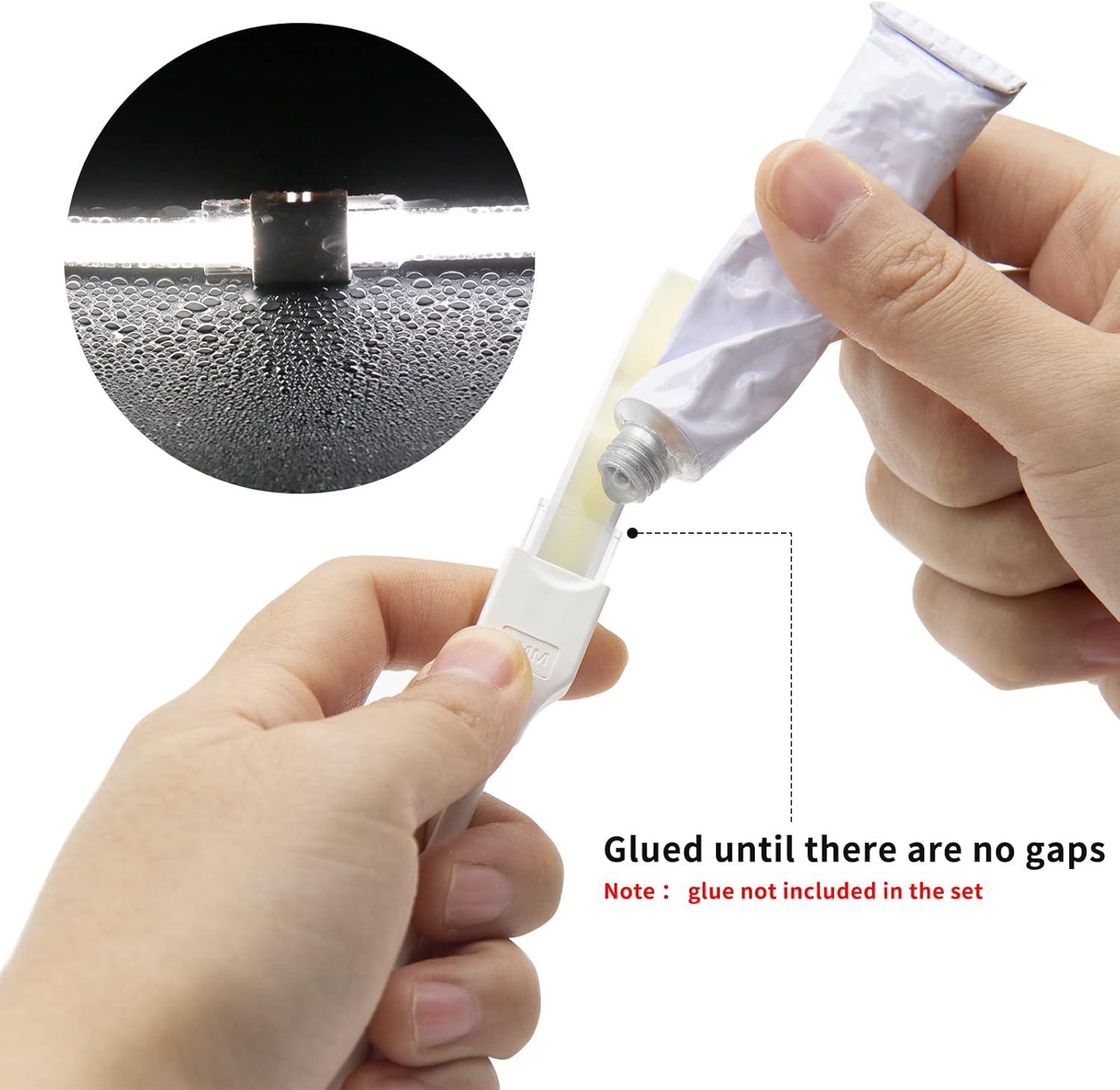 PAUTIX Connectors for IP68 Waterproof COB LED Strip Light,LED Extension Connector Kit,4 Transparent Gapless Combination Connectors,2 Pairs Dual End Jumpers,2 Pairs Strip-to-Wire Connectors