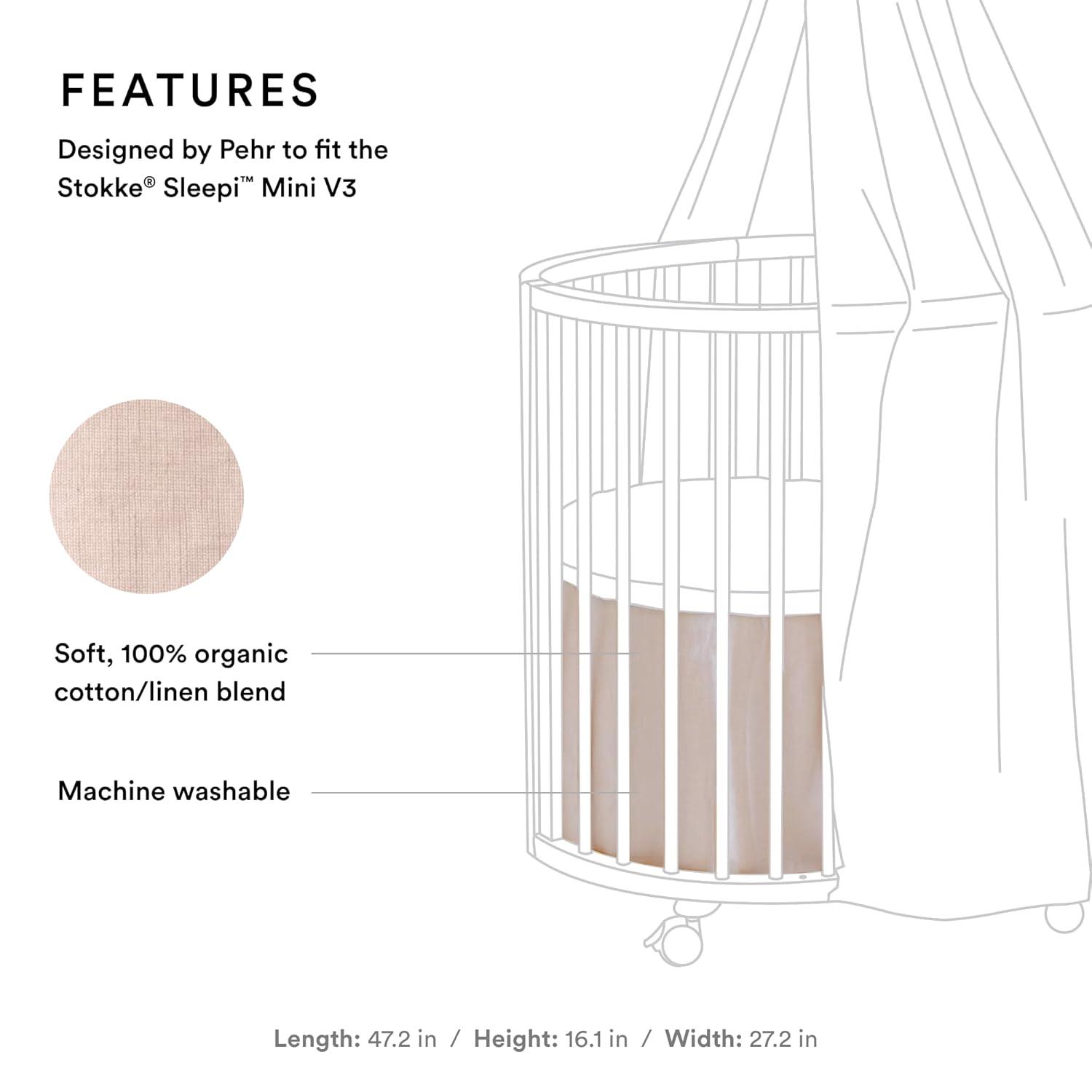 Blush Organic Cotton Linen Mini Bed Skirt