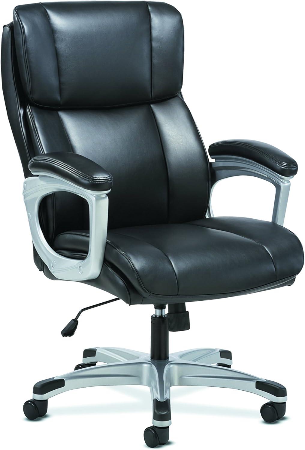 Luxurious High-Back Executive Black Leather Swivel Chair