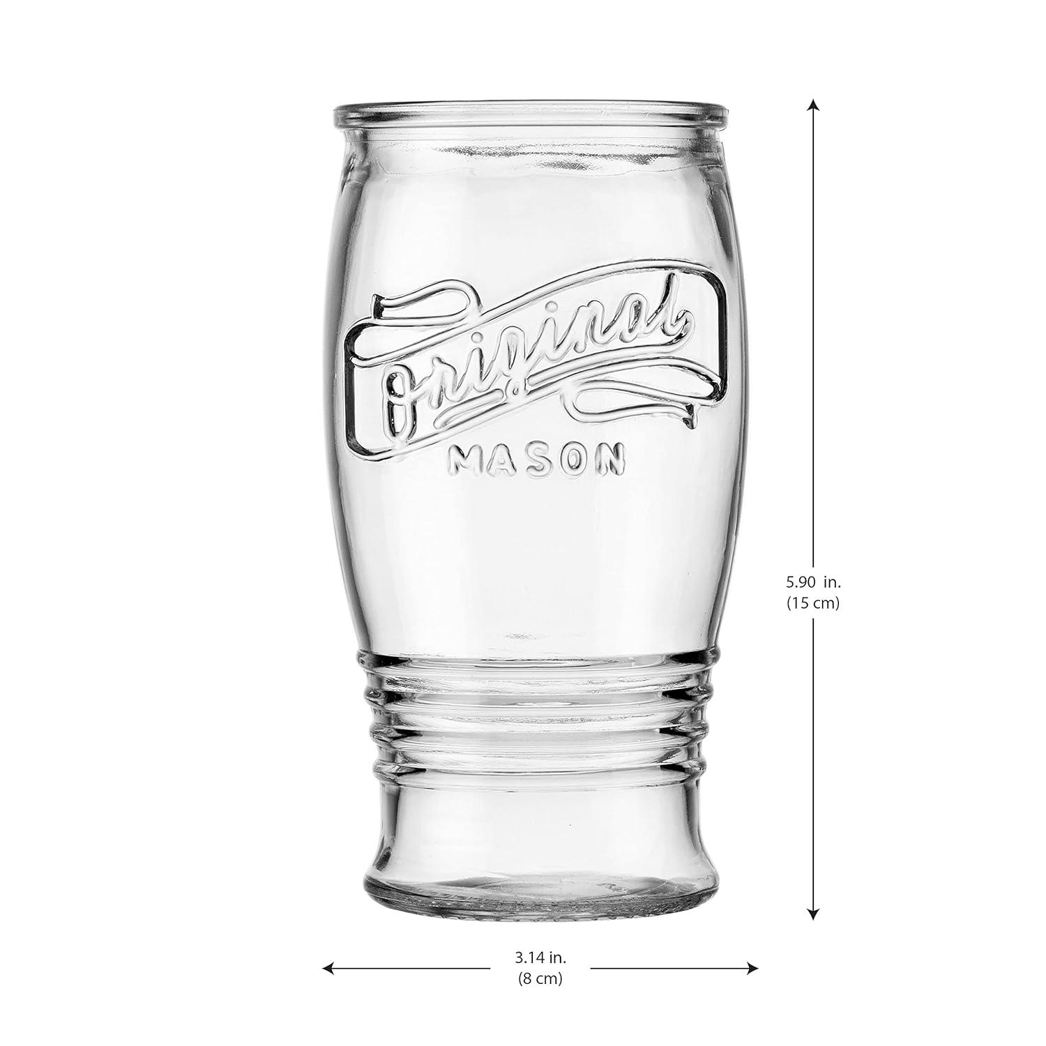 Gracie Oaks Zaviere 13oz. Handmade Drinking Glasses Set (Set of 4)