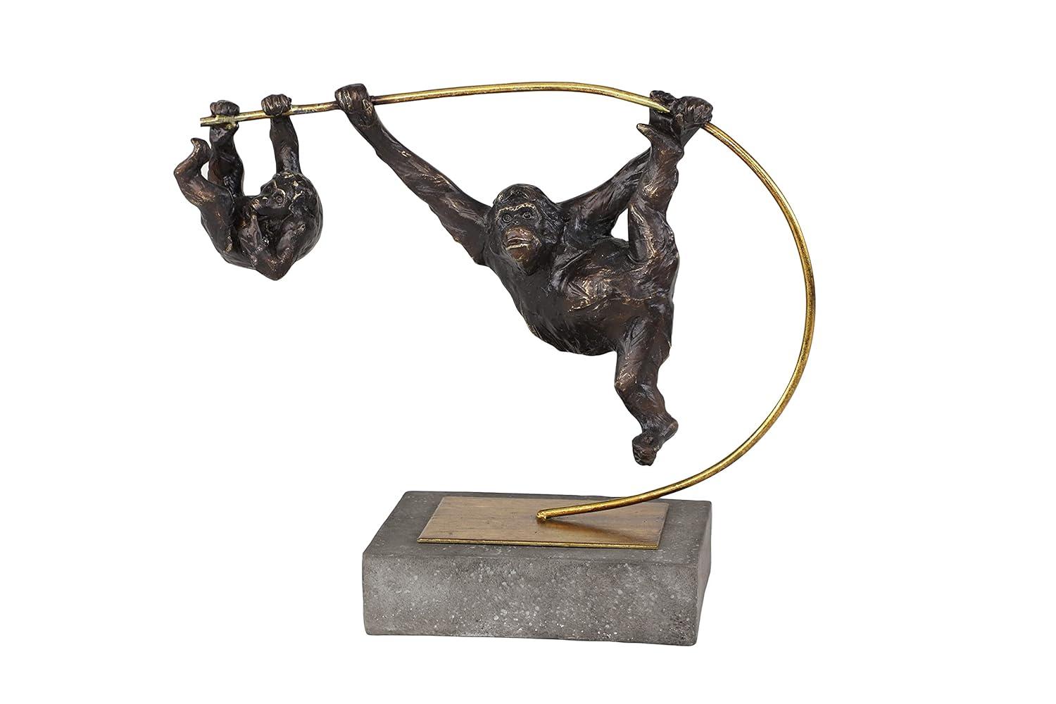 9" x 15" Black Polystone People Sculpture, by DecMode