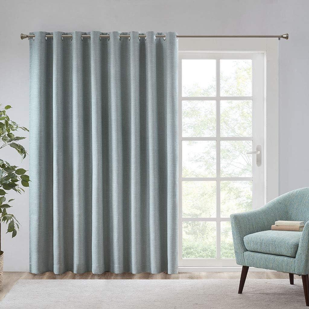 Madison Park Maya Printed Heathered Blackout Grommet Top Single Curtain Panel