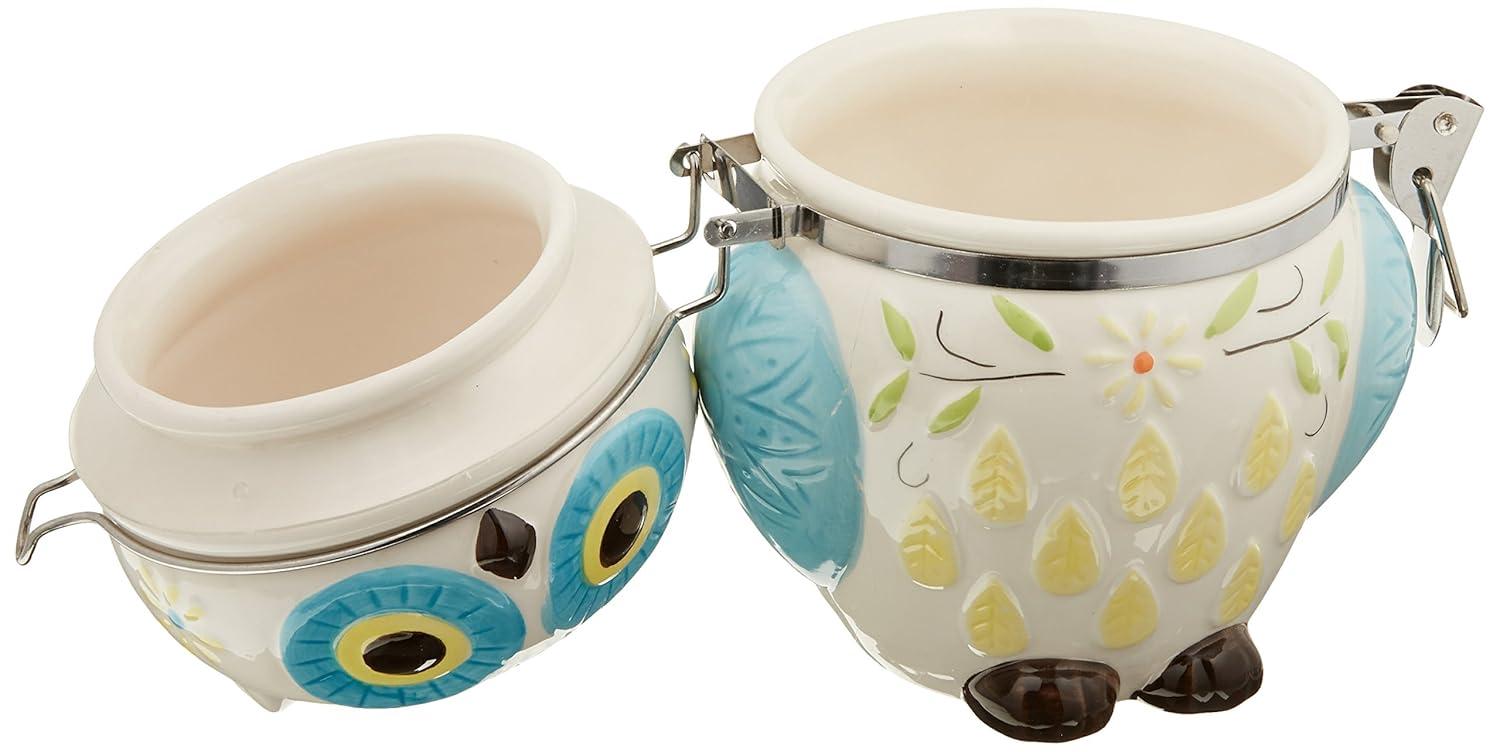 Boston Warehouse Hinged Jar, Pugly Sweater Collection, Hand-painted Earthenware Storage Container C57