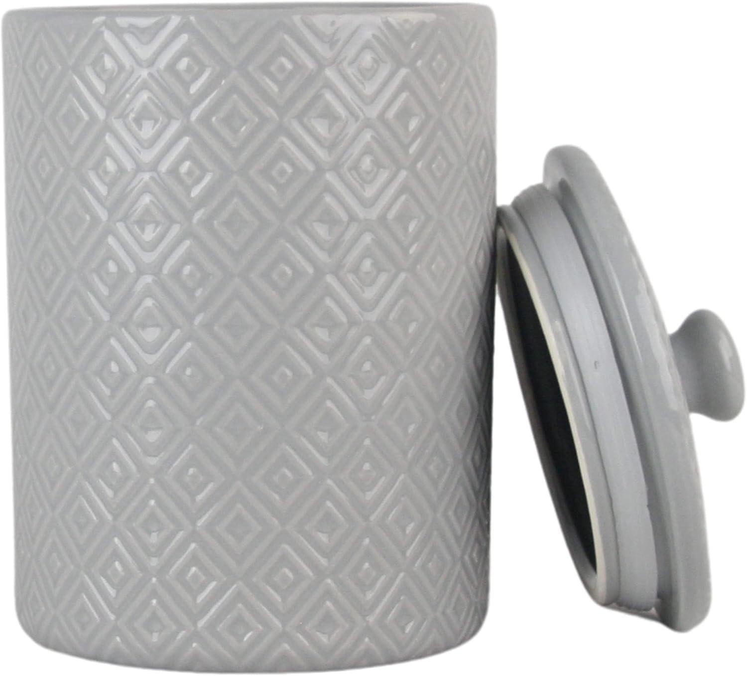 Diamond Gray Ceramic 3-Piece Kitchen Canister Set