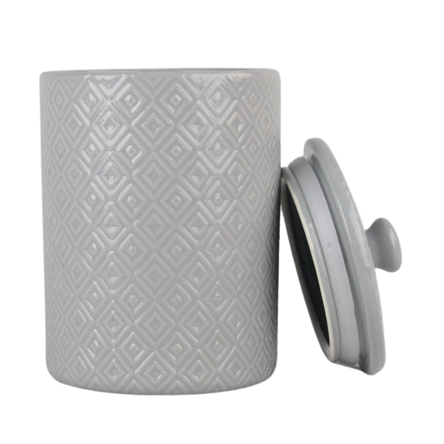 Diamond Gray Ceramic 3-Piece Kitchen Canister Set