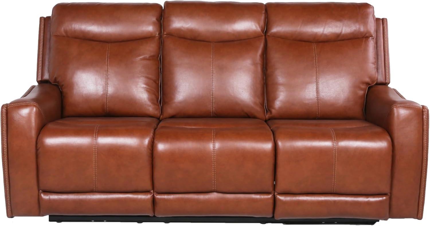 Natalia Caramel Faux Leather Power Reclining Sofa