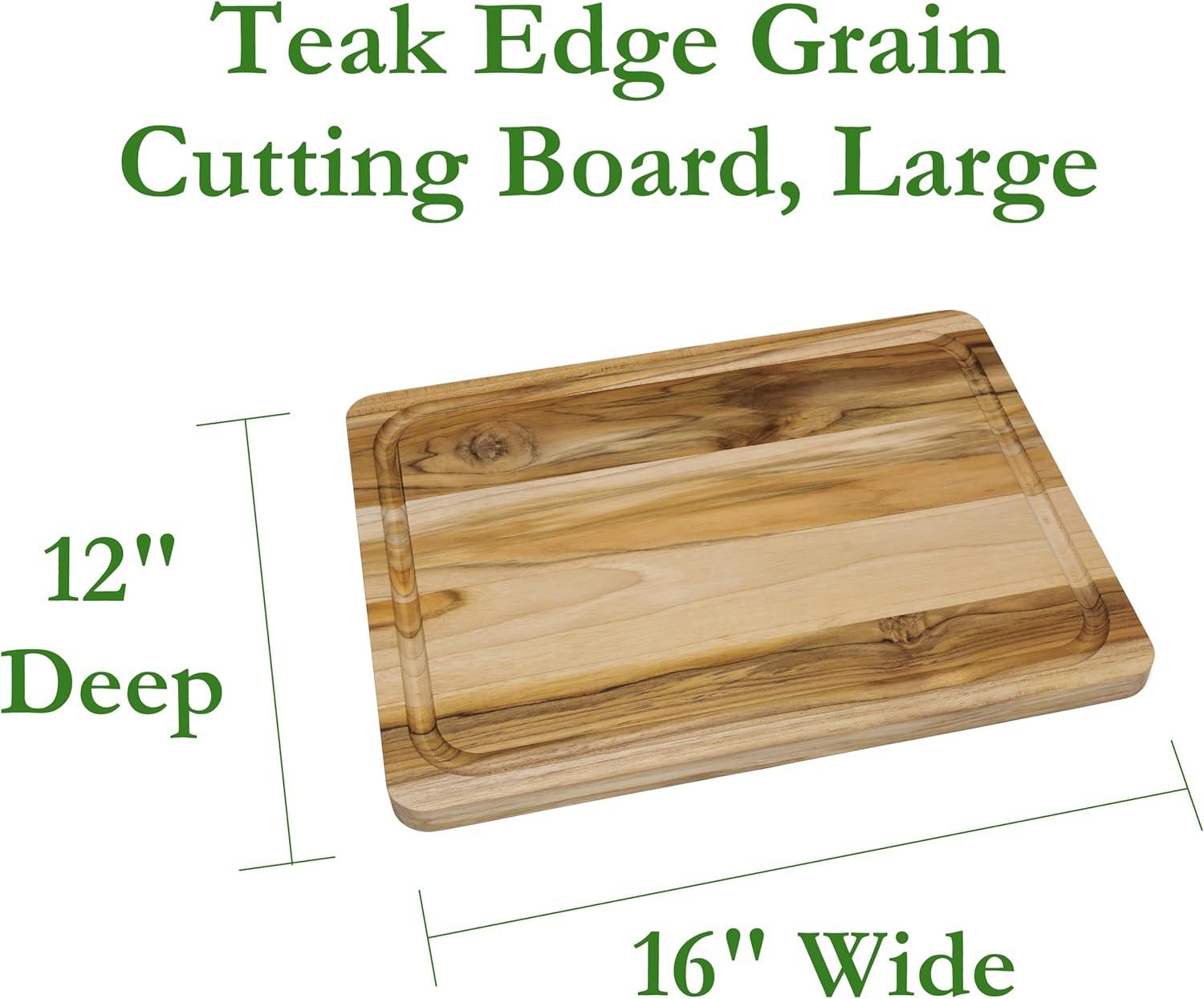 Lipper Teak Edge Grain Cutting Board, Large