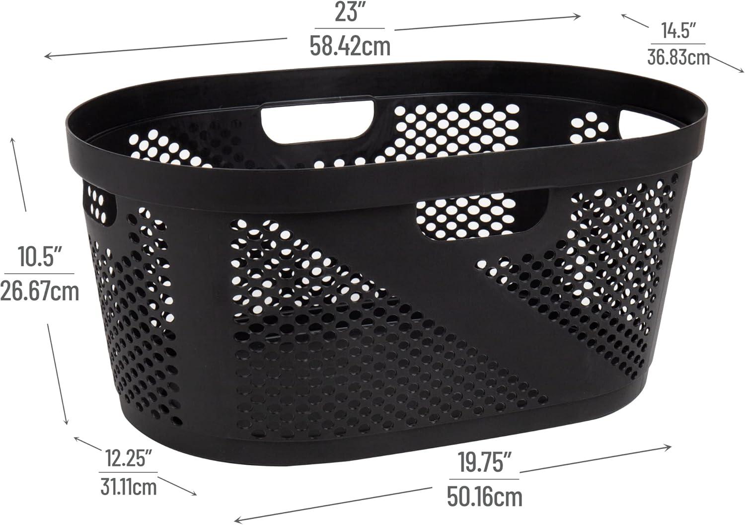 Mind Reader Mind Reader 40L Laundry Basket, Clothes Hamper, Ventilated, Plastic, 23"L x 14.5"W x 10.5"H, 2 Pack (Set of 2)
